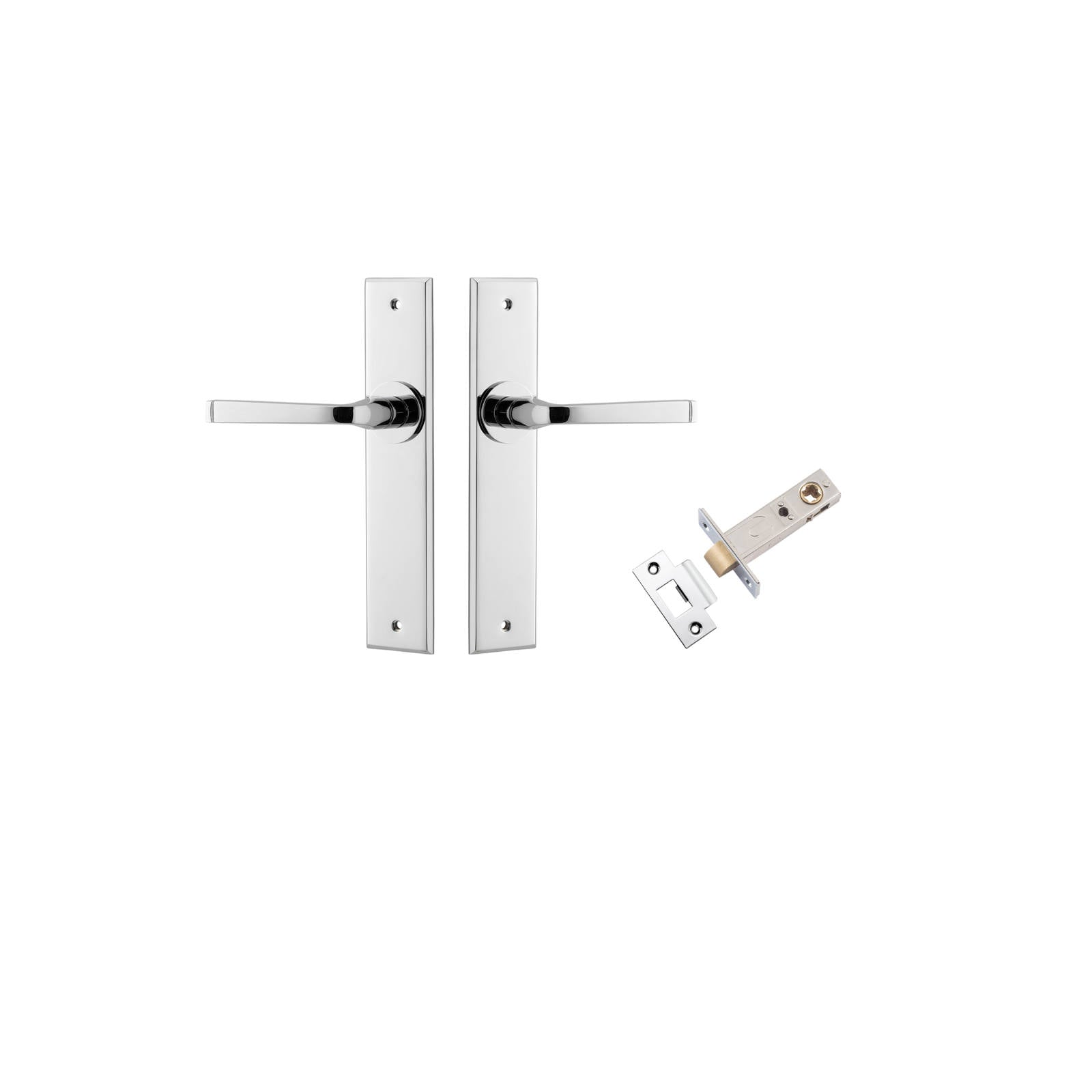 Annecy Lever Chamfered Backplate Passage Kit Polished Chrome