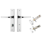 Annecy Lever Chamfered Backplate Privacy Kit w Privacy Turn Polished Chrome