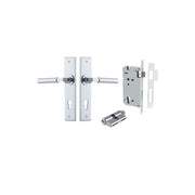 Berlin Lever Chamfered Backplate Entrance Kit w High Security Lock Polished Chrome
