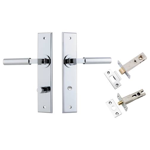 Berlin Lever Chamfered Backplate Privacy Kit Polished Chrome