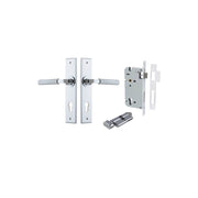 Brunswick Lever Chamfered Backplate Entrance Kit w High Security Lock Polished Chrome