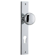 Cambridge Knob Rectangular Backplate Polished Chrome