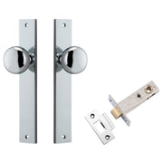 Cambridge Knob Rectangular Backplate Passage Kit Polished Chrome