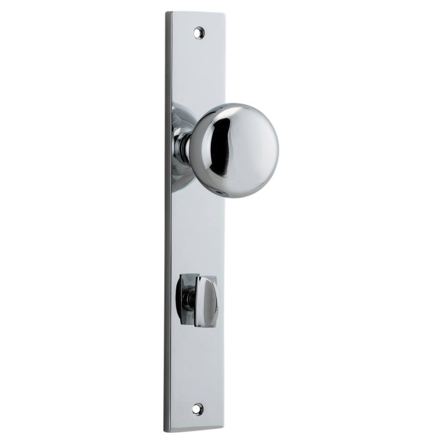 Cambridge Knob Rectangular Backplate Polished Chrome