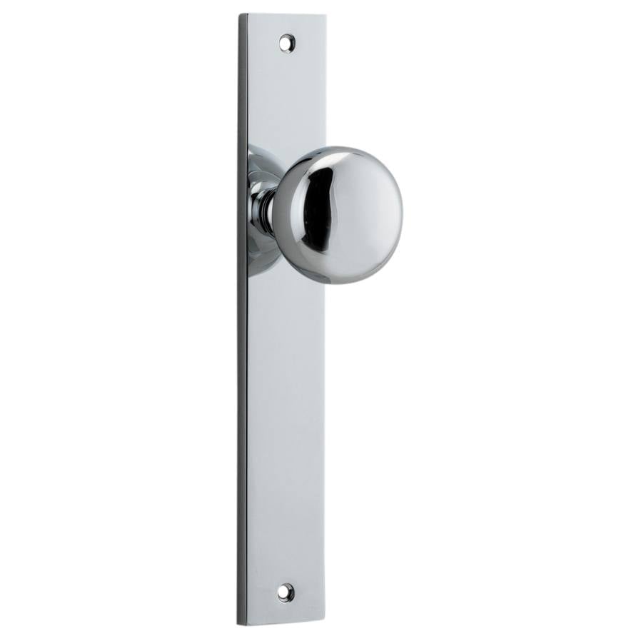 Cambridge Knob Rectangular Backplate Polished Chrome