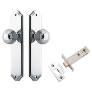 Guildford Knob Shouldered Backplate Passage Kit Polished Chrome