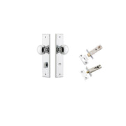 Paddington Knob Chamfered Backplate Privacy Kit w Privacy Turn Polished Chrome