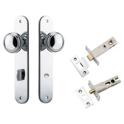 Paddington Knob Oval Backplate Privacy Kit with Privacy Turn Polished Chrome