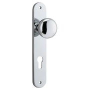 Cambridge Knob Oval Backplate Polished Chrome