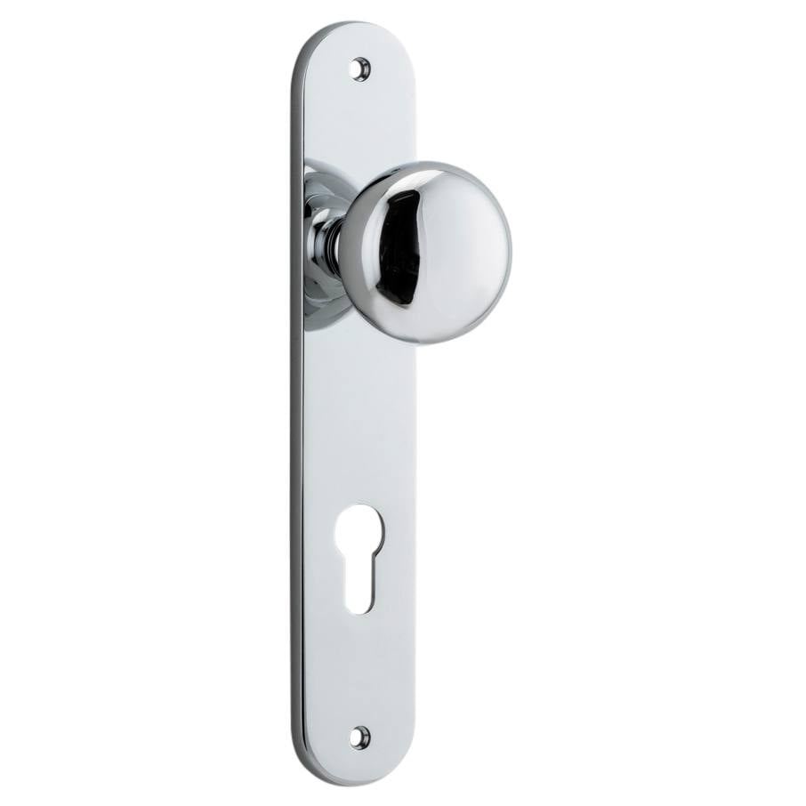 Cambridge Knob Oval Backplate Polished Chrome