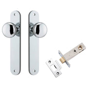 Cambridge Knob Oval Backplate Passage Kit Polished Chrome