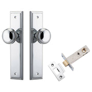 Paddington Knob Stepped Backplate Passage Kit Polished Chrome