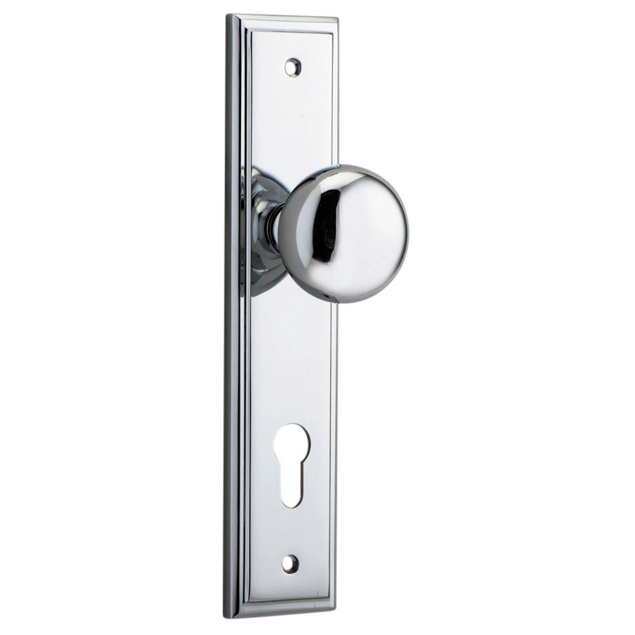 Cambridge Knob Stepped Backplate Polished Chrome