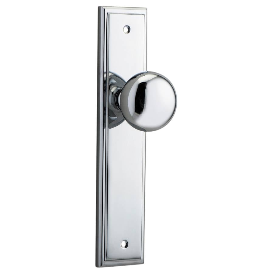Cambridge Knob Stepped Backplate Polished Chrome