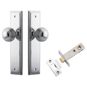Guildford Knob Stepped Backplate Passage Kit Polished Chrome