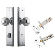 Guildford Knob Stepped Backplate Privacy Kit w Privacy Turn Polished Chrome