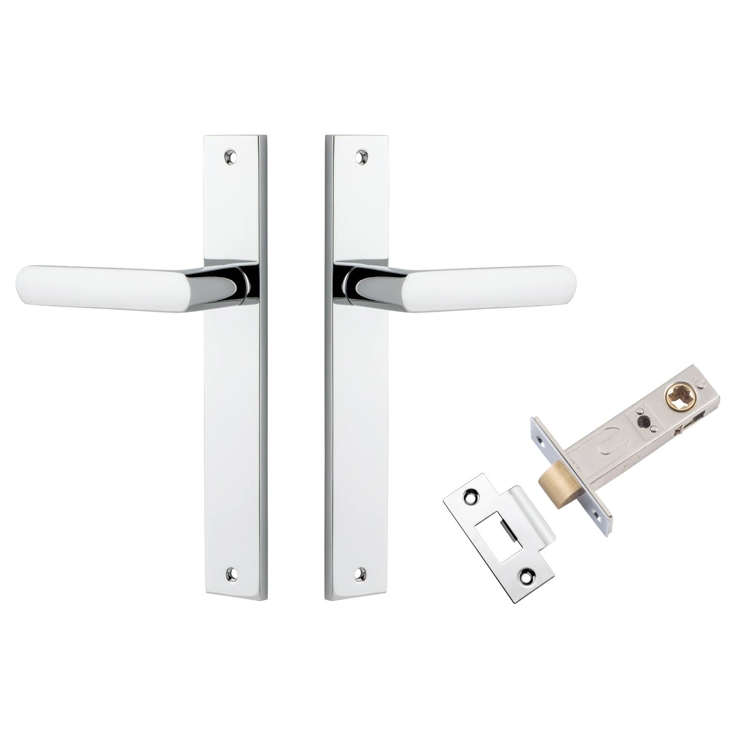 Osaka Lever Rectangular Backplate Passage Kit Polished Chrome