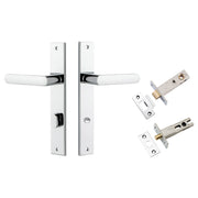 Osaka Lever Rectangular Backplate Privacy Kit w Privacy Turn Polished Chrome
