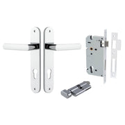 Osaka Lever Oval Backplate Entrance Kit w High Security Lock Polished Chrome