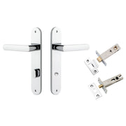 Osaka Lever Oval Backplate Privacy Kit w Privacy Turn Polished Chrome