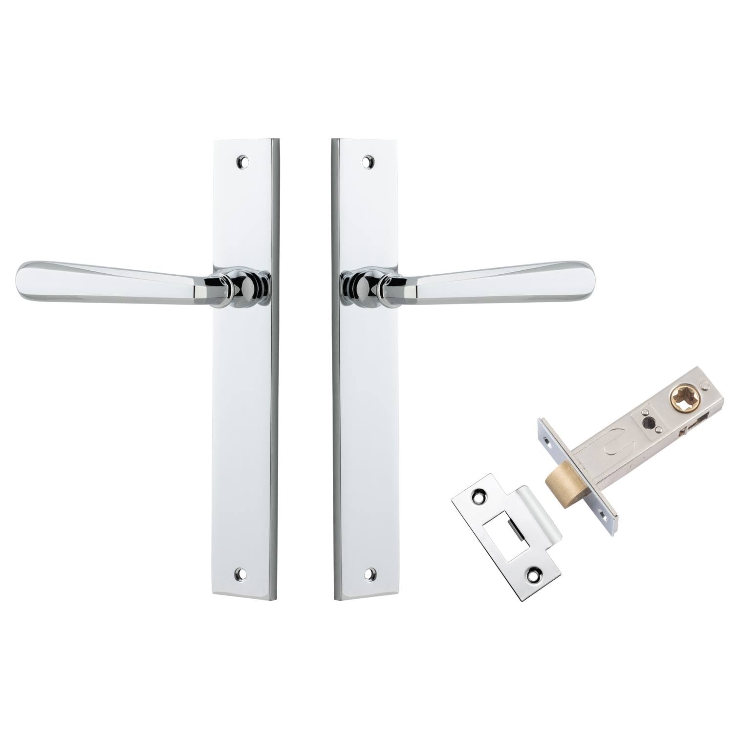 Copenhagen Lever Rectangular Backplate Passage Kit Polished Chrome