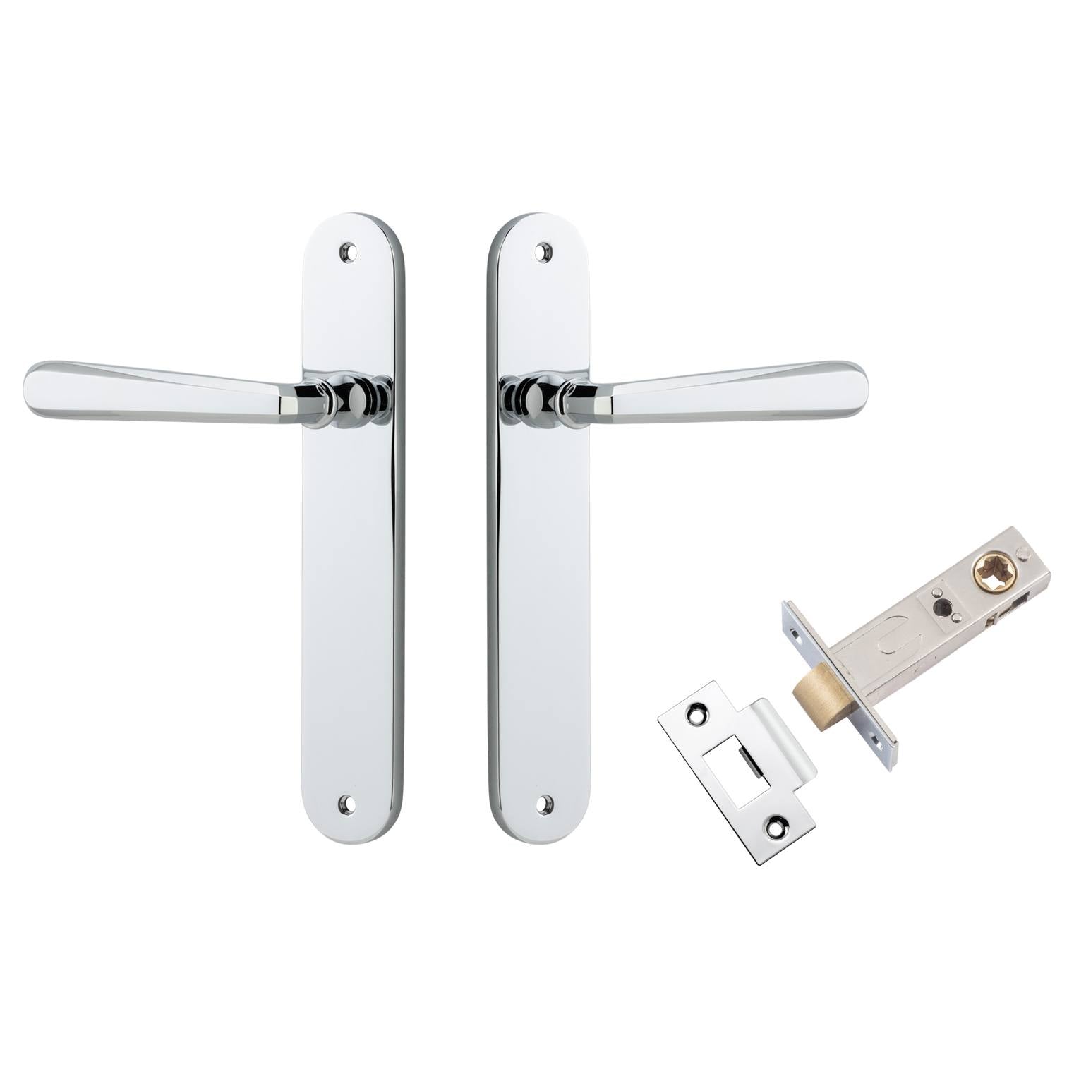 Copenhagen Lever Oval Backplate Passage Kit Polished Chrome