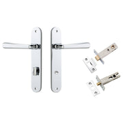Copenhagen Lever Oval Backplate Privacy Kit w Privacy Turn Polished Chrome