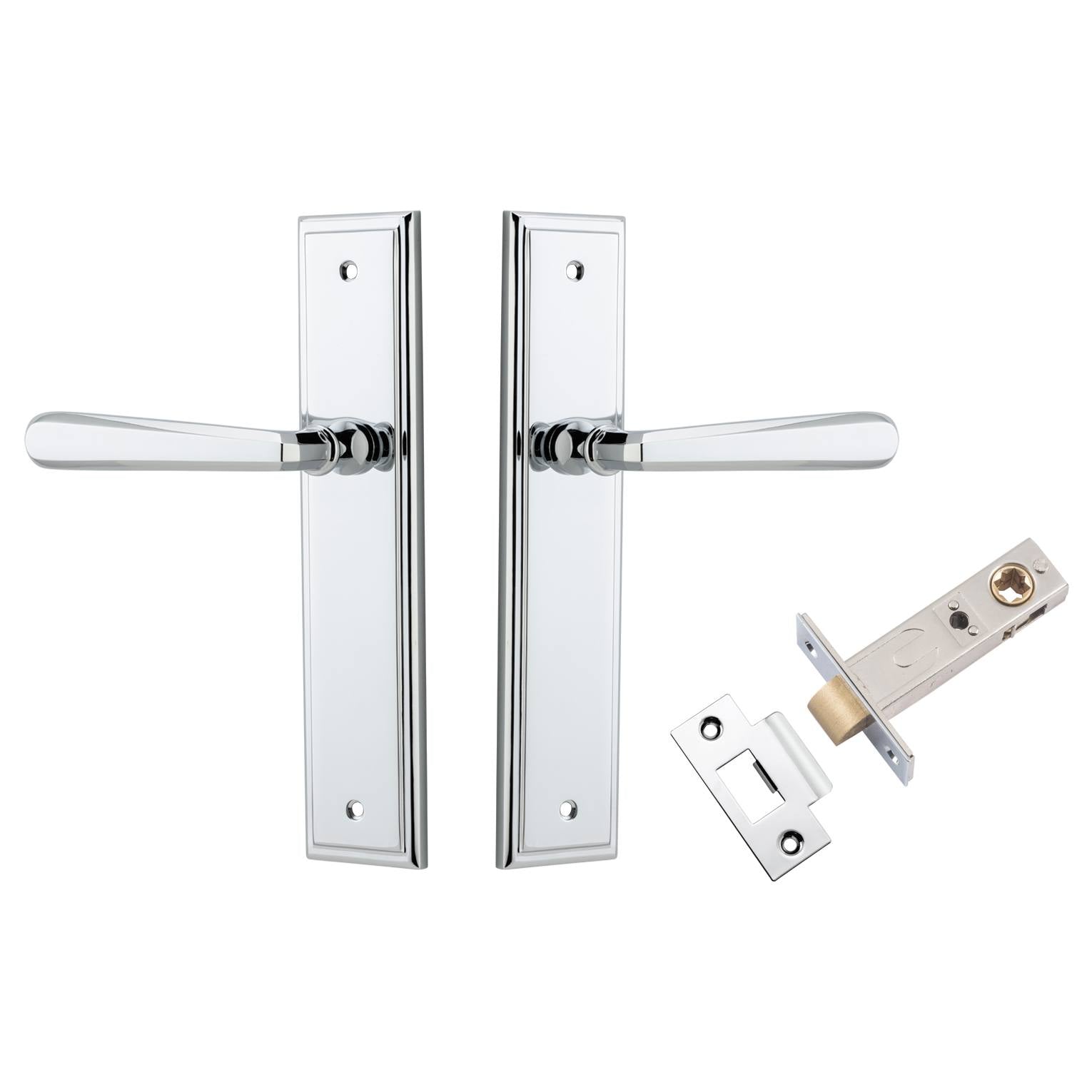 Copenhagen Lever Stepped Backplate Passage Kit Polished Chrome