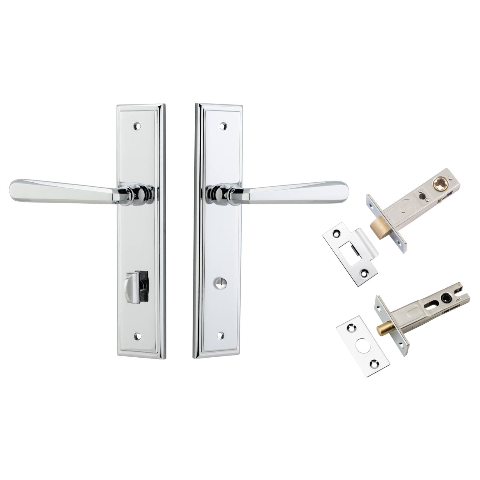 Copenhagen Lever Steppedd Backplate Privacy Kit w Privacy Turn Polished Chrome