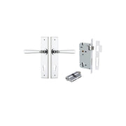 Copenhagen Lever Chamfered Backplate Entrance Kit w High Security Lock Polished Chrome