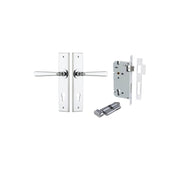 Copenhagen Lever Chamfered Backplate Entrance Kit w High Security Lock Polished Chrome