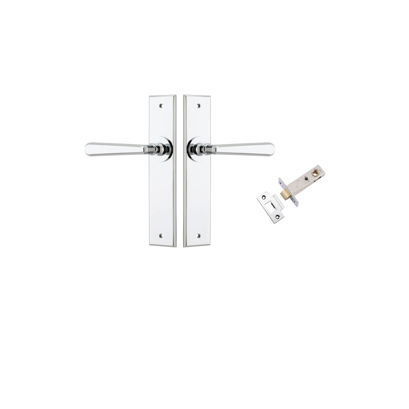 Copenhagen Lever Chamfered Backplate Passage Kit Polished Chrome