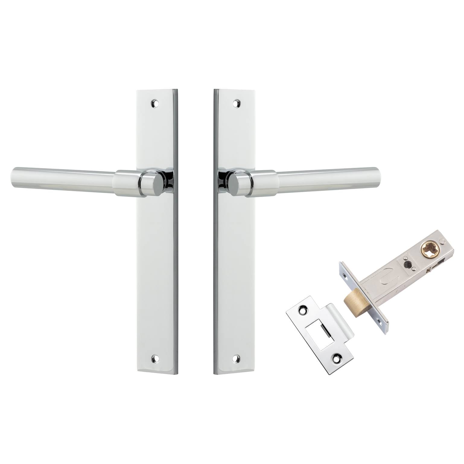 Helsinki Lever Rectangular Backplate Passage Kit Polished Chrome