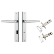 Helsinki Lever Rectangular Backplate Privacy Kit w Privacy Turn Polished Chrome