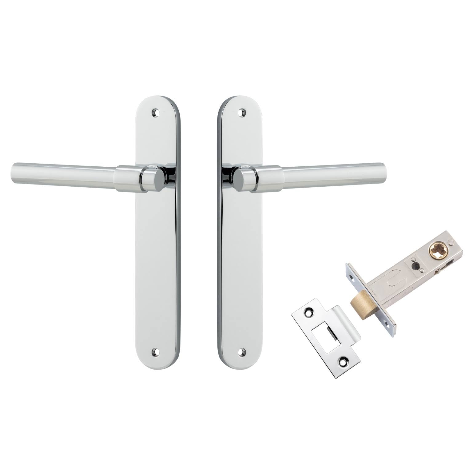 Helsinki Lever Oval Backplate Passage Kit Polished Chrome