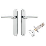 Helsinki Lever Oval Backplate Passage Kit Polished Chrome