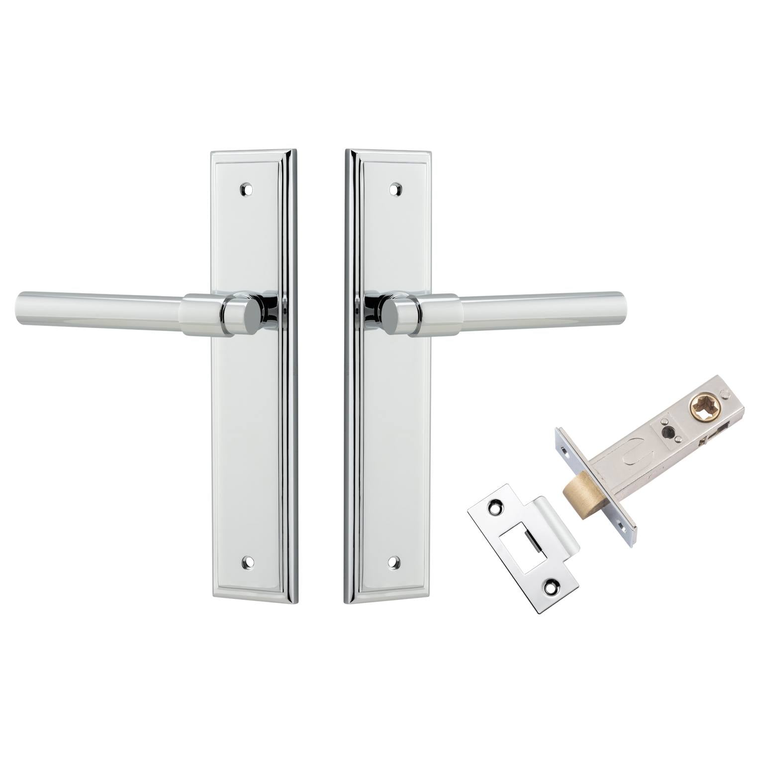 Helsinki Lever Stepped Backplate Passage Kit Polished Chrome