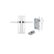 Helsinki Lever Chamfered Backplate Entrance Kit w High Security Lock Polished Chrome