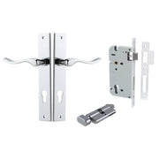 Stirling Lever Rectangular Backplate Entrance Kit w High Security Lock Polished Chrome