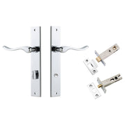 Stirling Lever Rectangular Backplate Privacy Kit w Privacy Turn Polished Chrome