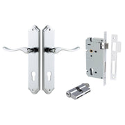 Stirling Lever Shouldered Backplate Entrance Kit w High Security Lock Polished Chrome
