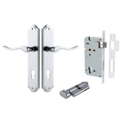 Stirling Lever Shouldered Backplate Entrance Kit w High Security Lock Polished Chrome