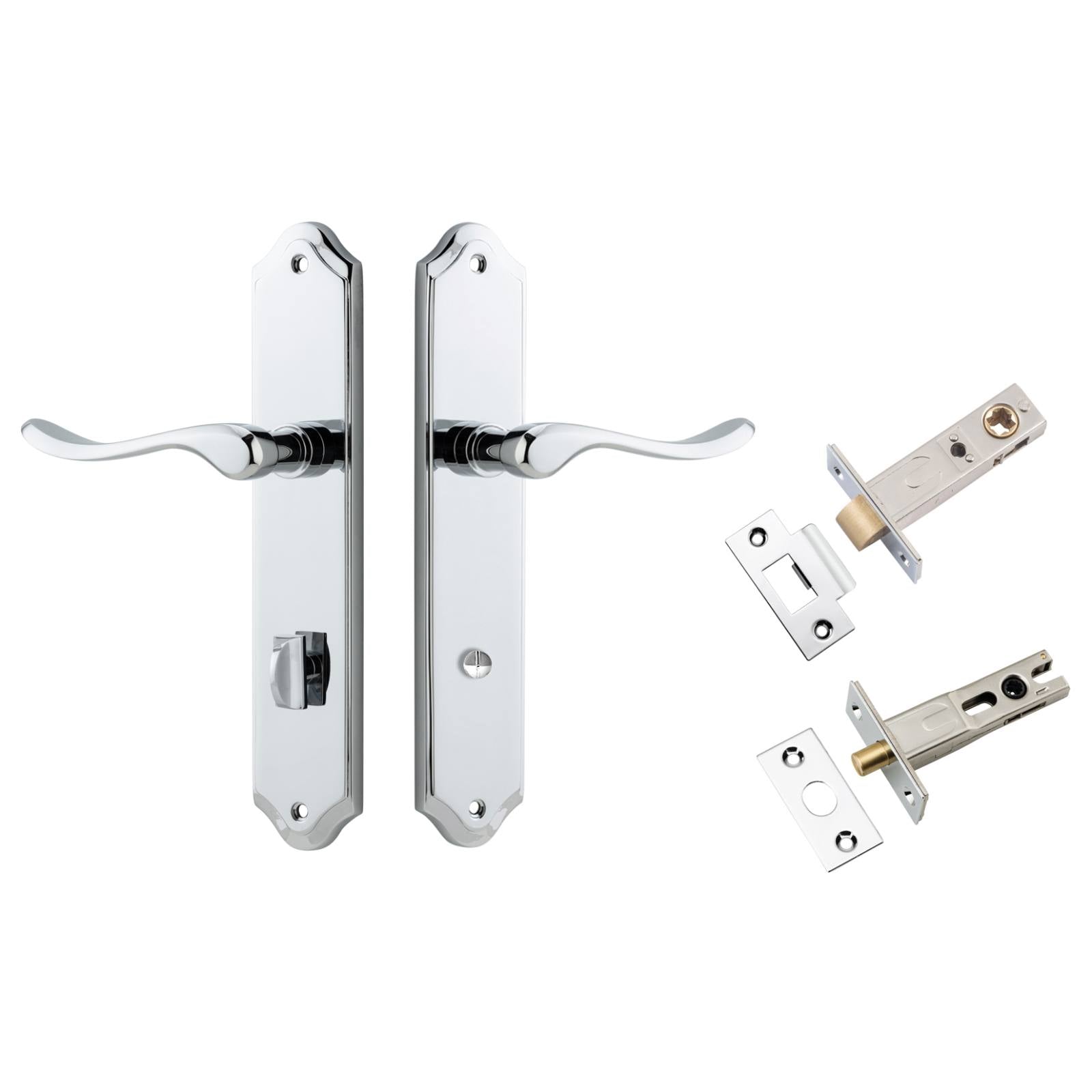 Stirling Lever Shouldered Backplate Privacy Kit w Privacy Turn Polished Chrome