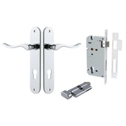 Stirling Lever Oval Backplate Entrance Kit w High Security Lock Polished Chrome