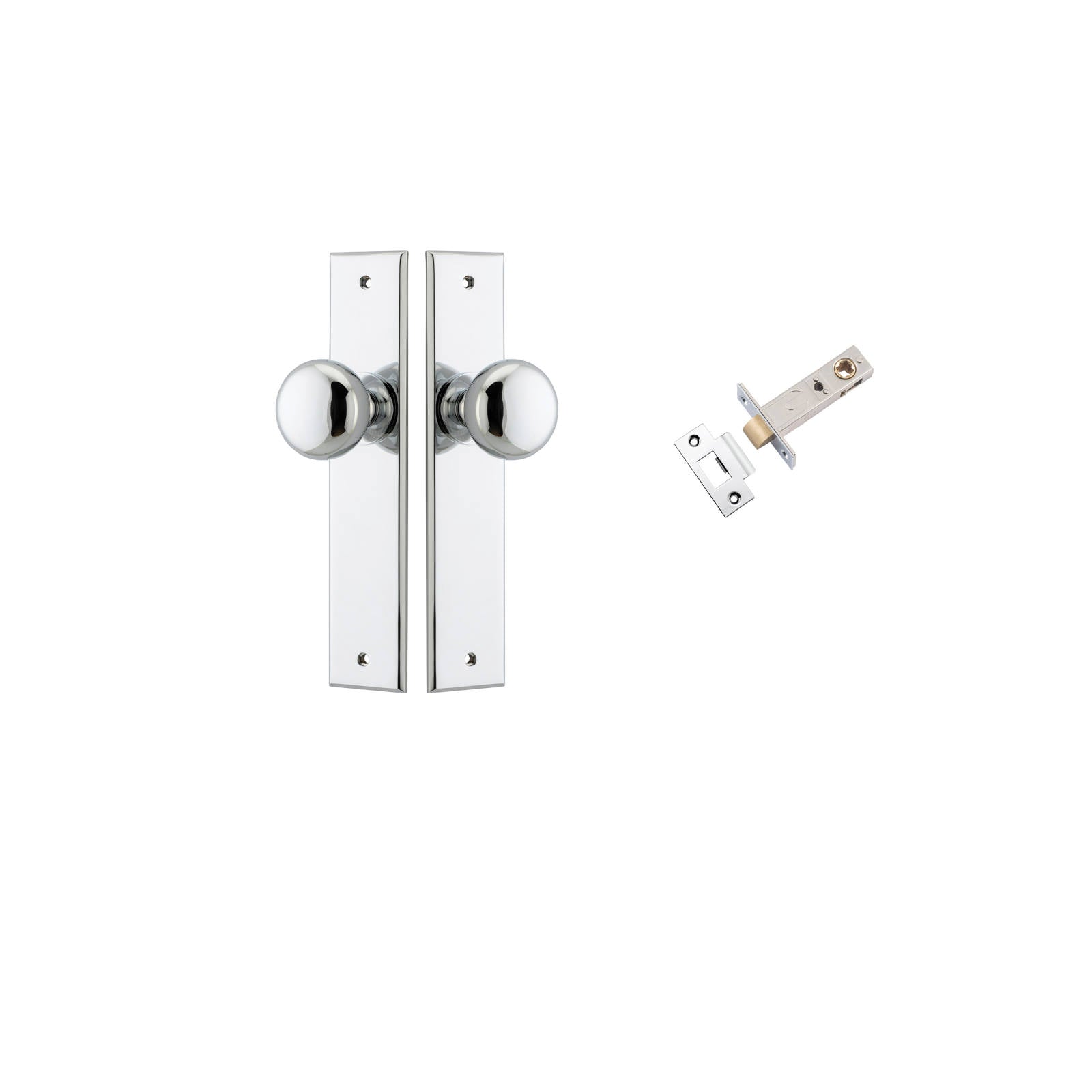Cambridge Knob Chamfered Backplate Passage Kit Polished Chrome