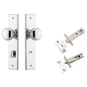 Cambridge Knob Chamfered Backplate Privacy Kit w Privacy Turn Polished Chrome