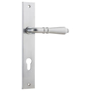 Sarlat Rectangular 85mm Euro Lever Set Brushed Chrome