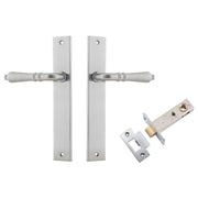 Sarlat Lever Rectangular Backplate Passage Kit Brushed Chrome