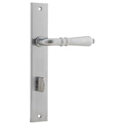 Sarlat Rectangular 85mm Privacy Lever Set, Brushed Chrome