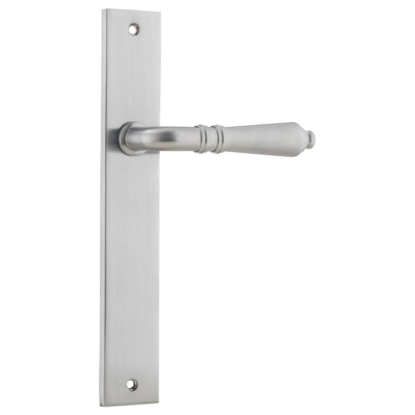Sarlat Rectangular Lever Latch Set, Brushed Chrome